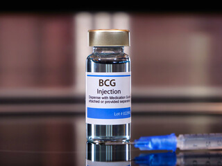 Vial of BCG injection protection coronavirus covid 19 disease