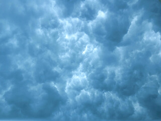 explosive dense clouds covering the whole sky