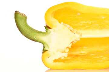 Naklejka na ściany i meble Sweet bell pepper, close-up, isolated on white.
