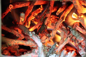 fire in the fireplace
