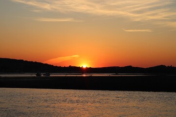 sunset on the river