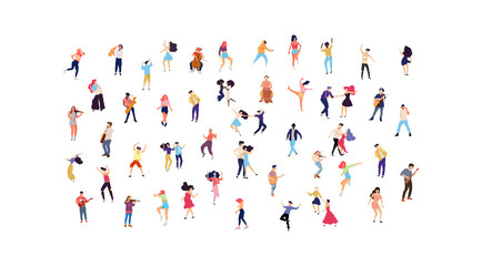 Dancing people vector isolated illustration. Musicians flat illustration