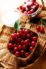cherries with sugar, jam making