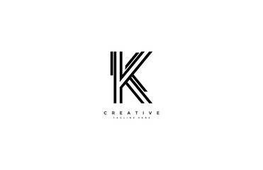 Initial Letter K Outline Monogram Minimalist Logotype