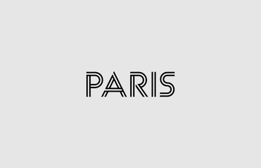 Obraz premium PARIS Minimalist Modern Typography Vector Tee Graphic Design
