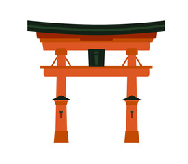 Temple gate in japan, vector Illustration, Japanese famous place and landmark, travel concept.