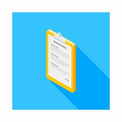 Clipboard Isometric left view icon vector isometric. Flat style vector illustration.