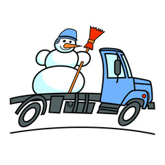 Removal and snow removal. Vector color illustration.