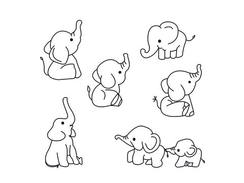 One continuous line drawing of big cute elephant Vector Image-anthinhphatland.vn