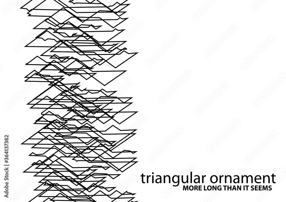 Poster black and white line with triangular ornament