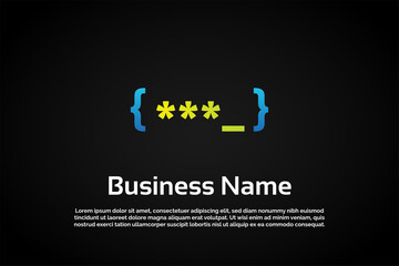 Unique Colorful Pin Coding Logo Template