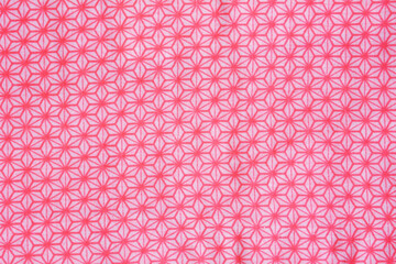 麻の葉模様の古い布、連続模様、和布、和柄、和風背景素材