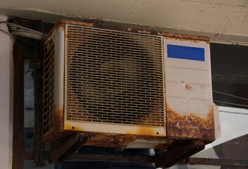 old rusty air conditioner unit
