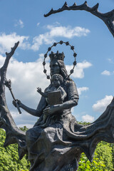 Fototapeta na wymiar Czestochowa, Poland, June 23, 2020: The mystery of the Holy Rosary around Jasna Gora. Glorious secrets, 
