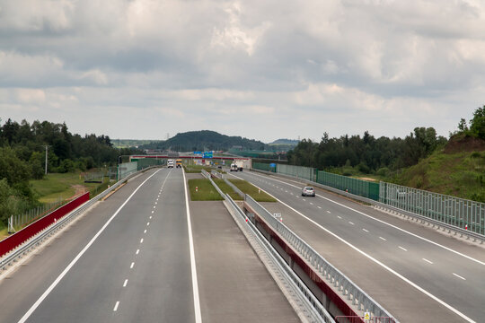 The A1 motorway in the Czestochowa and Konopiska regions