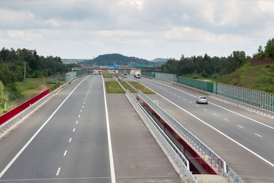 The A1 motorway in the Czestochowa and Konopiska regions