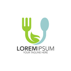Fork and spoon design. Restaurant logo icon