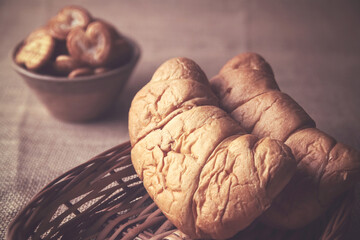 Home made Fresh bread in basket