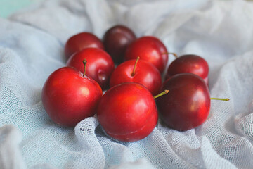 plum on a table