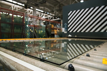 Naklejka premium Glass in glass factory