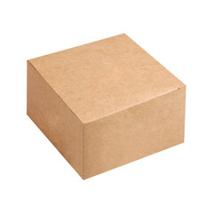 Kraft cardboard box isolated on white background.