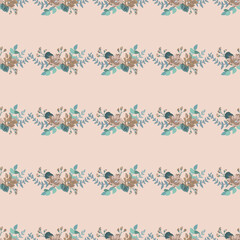 Elegant gentle trendy pattern in small-scale flower. Millefleurs. Country style. Floral seamless background for textile, cotton fabric, covers, manufacturing, wallpapers, print, gift wrap and scrapboo