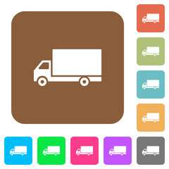 Fototapeta na wymiar Freight car rounded square flat icons