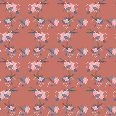 Elegant gentle trendy pattern in small-scale flower. Millefleurs. Country style. Floral seamless background for textile, cotton fabric, covers, manufacturing, wallpapers, print, gift wrap and scrapboo