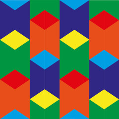Fondo geométrico de polígonos de colores primarios y secundarios - obrazy, fototapety, plakaty