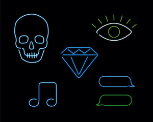 Neon Icon Emoji Tattoo