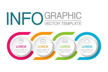 Vector infographic template with 4 steps or options. Data presentation, business concept design for web, brochure, diagram.
