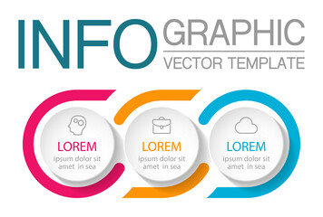 Vector infographic template with 3 steps or options. Data presentation, business concept design for web, brochure, diagram.