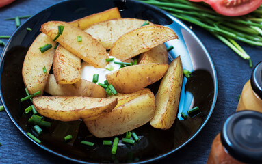 baked potatoes on the table