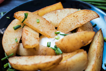 baked potatoes on the table