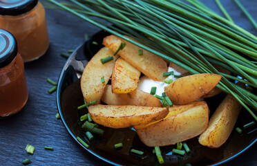 baked potatoes on the table