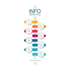 Vector infographic template with 8 steps or options. Data presentation, business concept design for web, brochure, diagram.