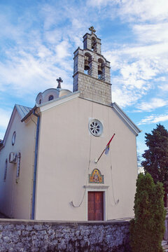 Religious architecture. Montenegro, Herceg Novi, Djenovici village. View of Orthodox Church of St. Spyridon