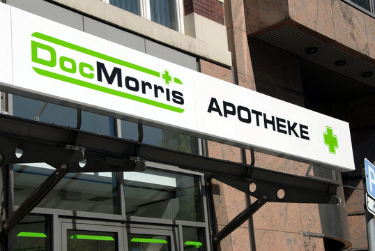 Hamburg  / Germany - April 29, 2007: Doc Morris logo in Hamburg, Germany - Doc Morris is Europe's largest mail-order pharmacy