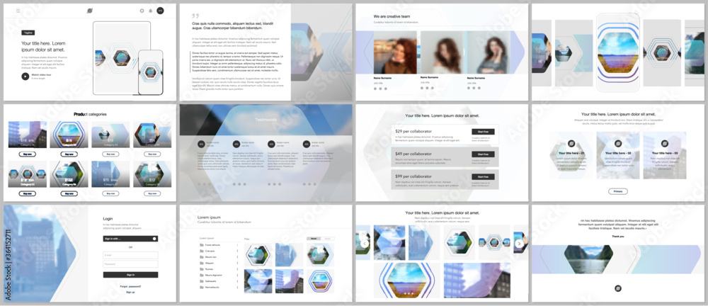 Wall mural vector templates for website design, presentations, portfolio. templates for presentation slides, fl