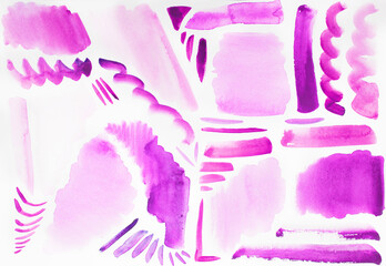 Abstract watercolor on a light background. Color splashes in paper. Handmade.
