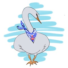 cute funny swan bird illustration for children decor and other 