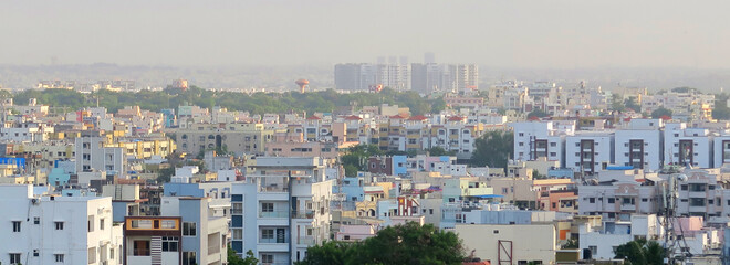 Panorama of the city of Hyderabad India