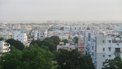 Fototapeta na wymiar early morning pollution in Hyderabad india