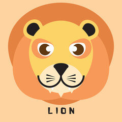 Cartoon illustration of tiger face (Lion), eps10 vector format