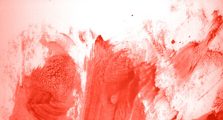 Abstract watercolor background hand-drawn on paper. Volumetric smoke elements. Red color. For design, web, card, text, decoration, surfaces.