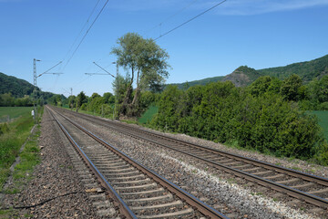 Fototapeta na wymiar Bahnstrecke in Deutschland - Stockfoto