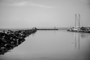 boat harbor on a summer day