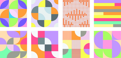 Minimalistic geometry abstract vector pattern design, collection trendy vector geometric shapes India stock illustration