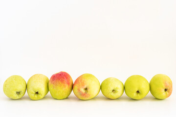 Apples for the Apple Fest of the Saviour on white background with copy space.