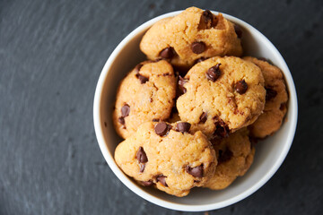 protein cookies with chickpea flour and chocolate chips